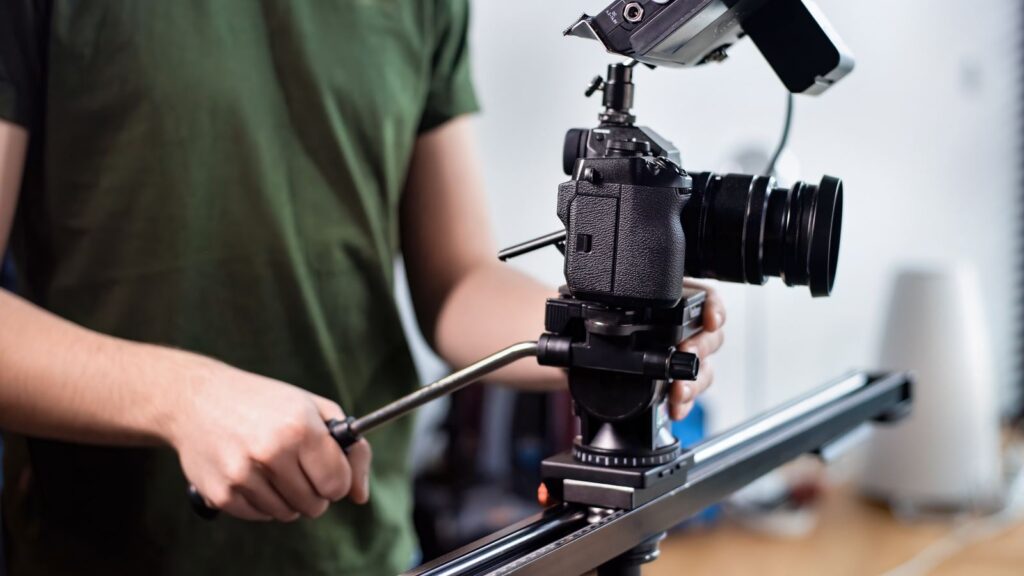 Videographer filming brand content